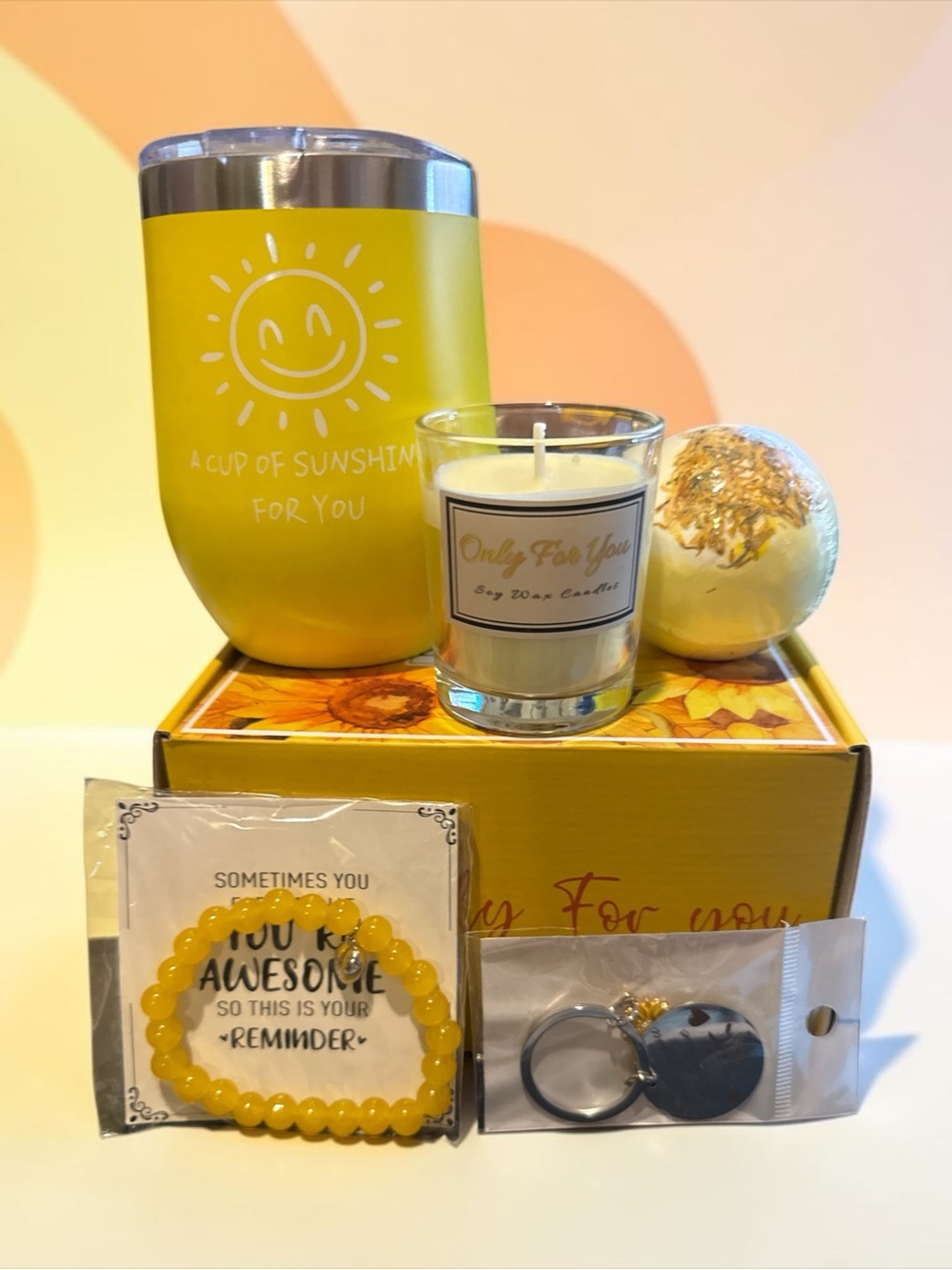 Sunshine Gift Set - Yellow Travel Tumbler & Candle